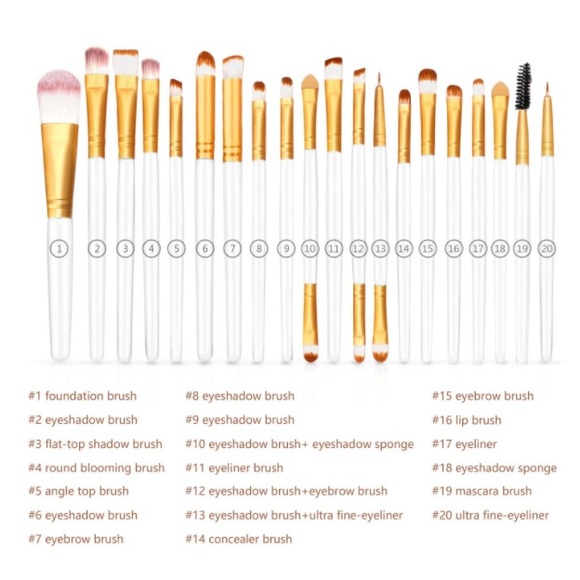 NEW 20PC MAKE UP TOOLS BRUSH SET - Picture 3 of 5